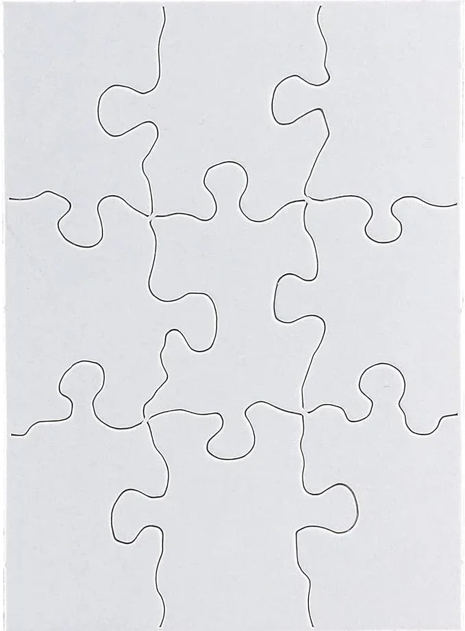 Compoz-A-Puzzle® Blank 9 Piece Puzzles, 4" x 5-1/2" Size, White - 24/ Pkg.