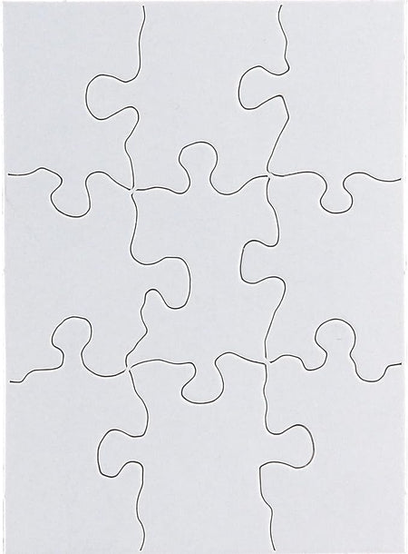 Compoz-A-Puzzle® Blank 9 Piece Puzzles, 4" x 5-1/2" Size, White - 24/ Pkg.