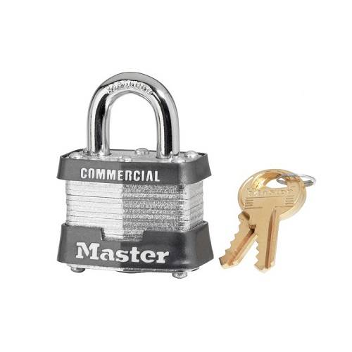 Master Lock 3, 3KA, No. 3 Laminated Steel Padlock 1-9/16" (40mm)