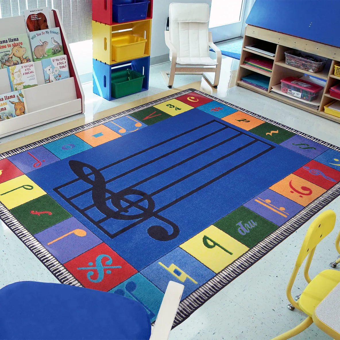 Note Worthy (Elementary) 5'4" x 7'8" area rug in color Multi