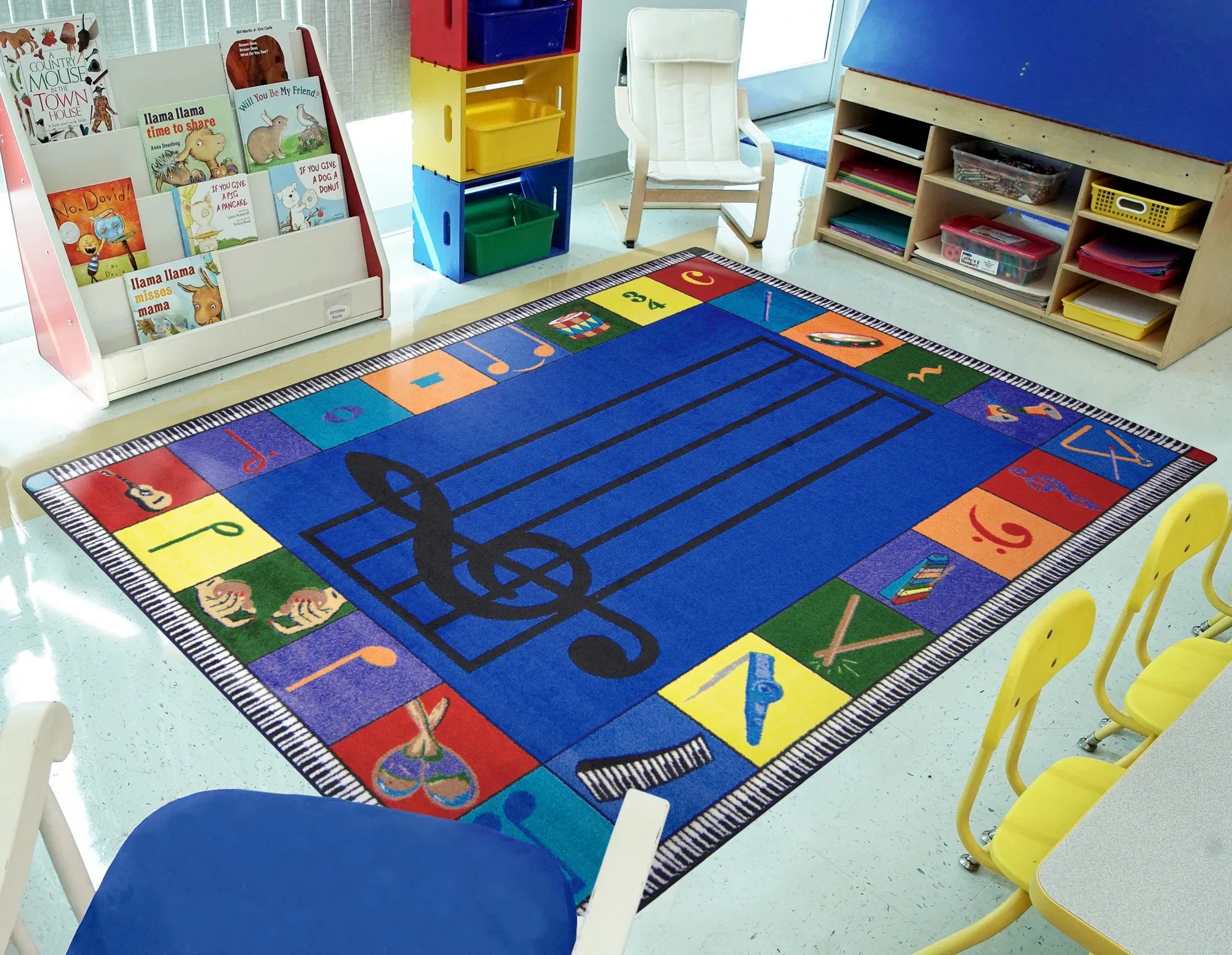 Note Worthy (Preschool) 7'8" x 10'9" area rug in color Multi