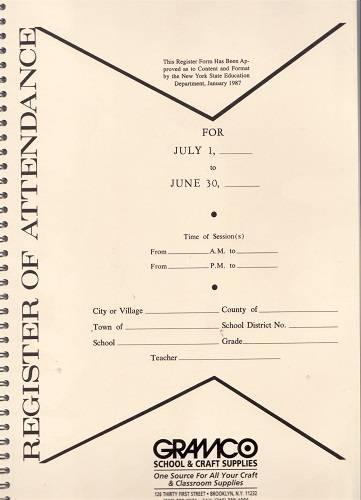 Approved New York State Attendance Register Book