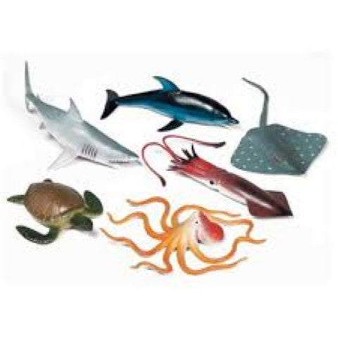 Ocean Animals Playset, 7" H. set of 6