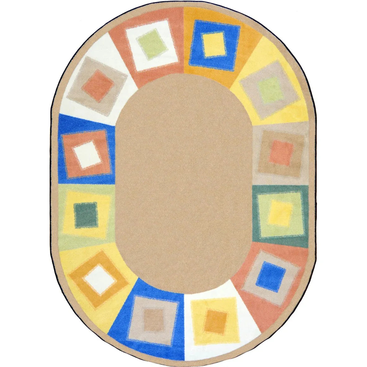 Off Balance 5'4" x 7'8" Oval area rug in color Softs