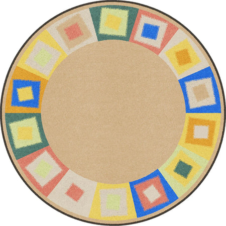Off Balance 13'2" Round area rug in color Softs