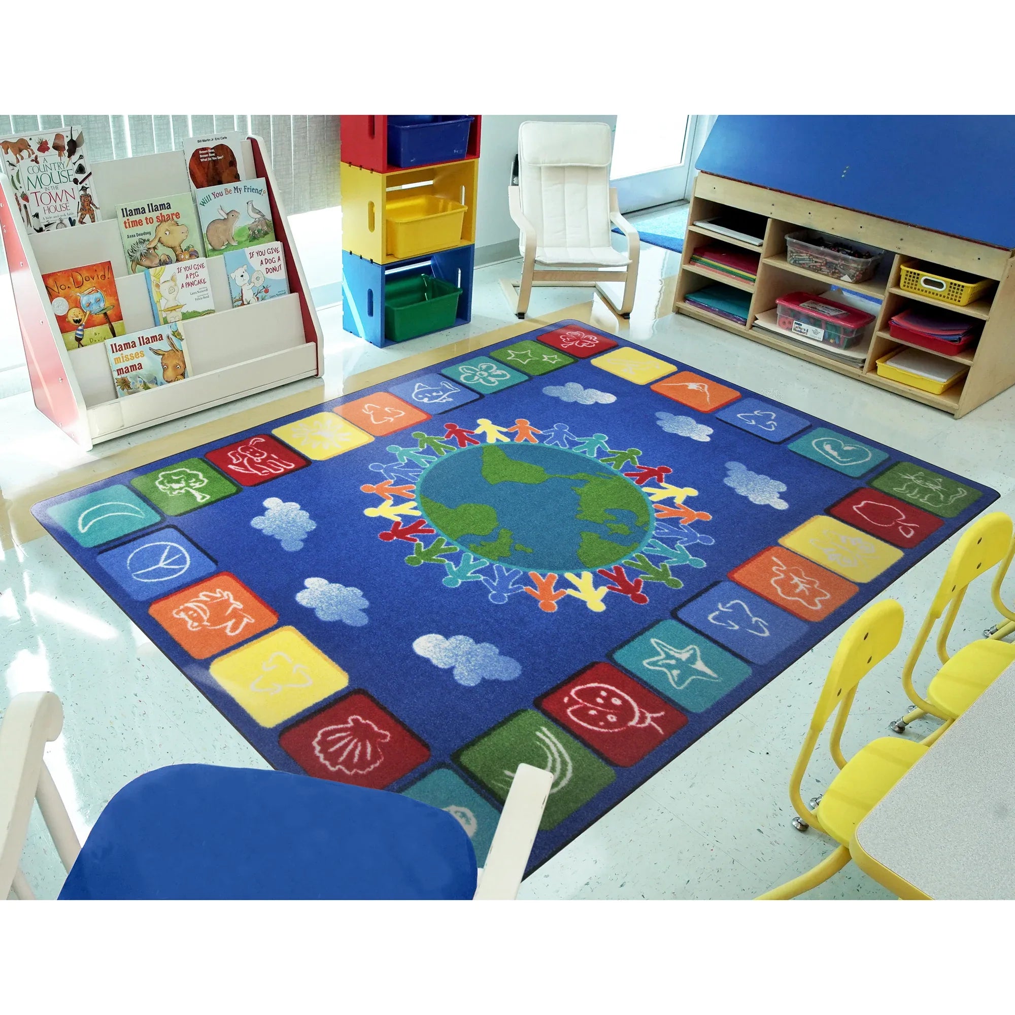 One World 10'9" x 13'2" area rug in color Primary