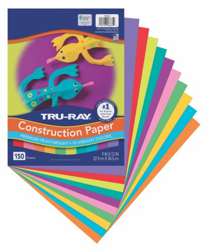 Pacon Tru-Ray® Construction Paper 9" x 12" Vibrant Assorted, 150 Sheets/Pack, 6685