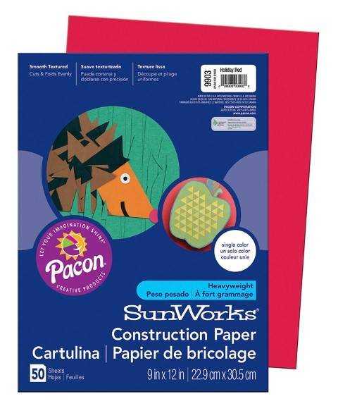 PRANG® Construction Paper 9" x 12" 50 Sheets Per Pack Medium Weight Holiday Red