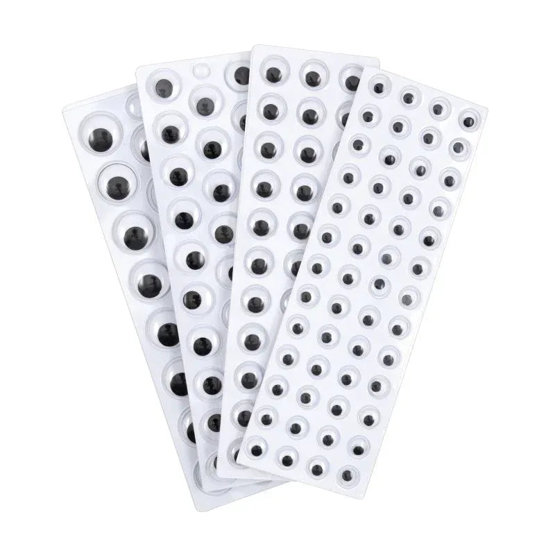 Peel & Stick Wiggle Eyes on Sheets, Black, Assorted Sizes, 137 Pieces (PAC3438-02)
