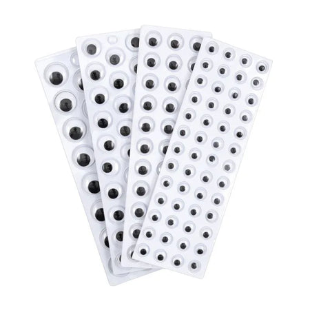 Peel & Stick Wiggle Eyes on Sheets, Black, Assorted Sizes, 137 Pieces (PAC3438-02)