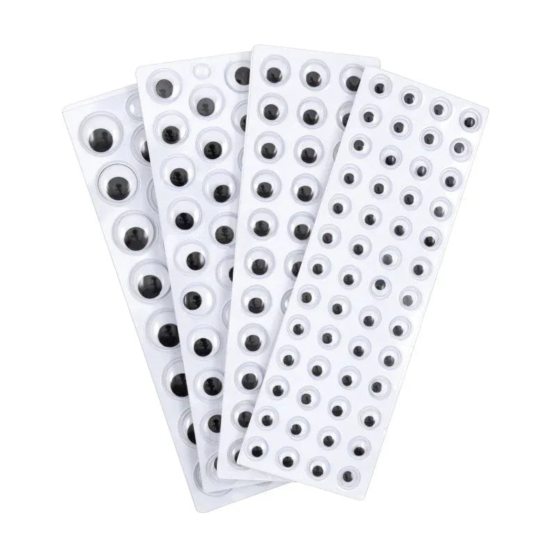 Peel & Stick Wiggle Eyes on Sheets, Black, Assorted Sizes, 137 Pieces (PAC3438-02)
