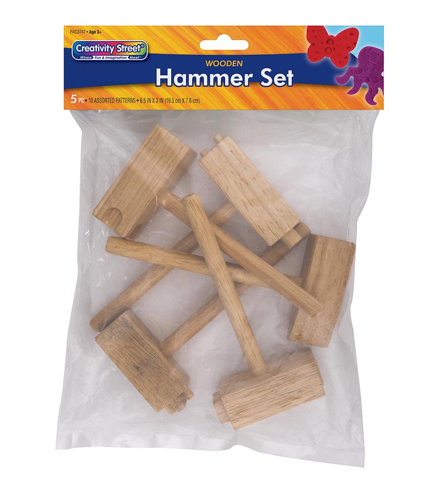 Creativity Street® Wooden Clay Hammer Set - Set of 5 (PAC-3747)