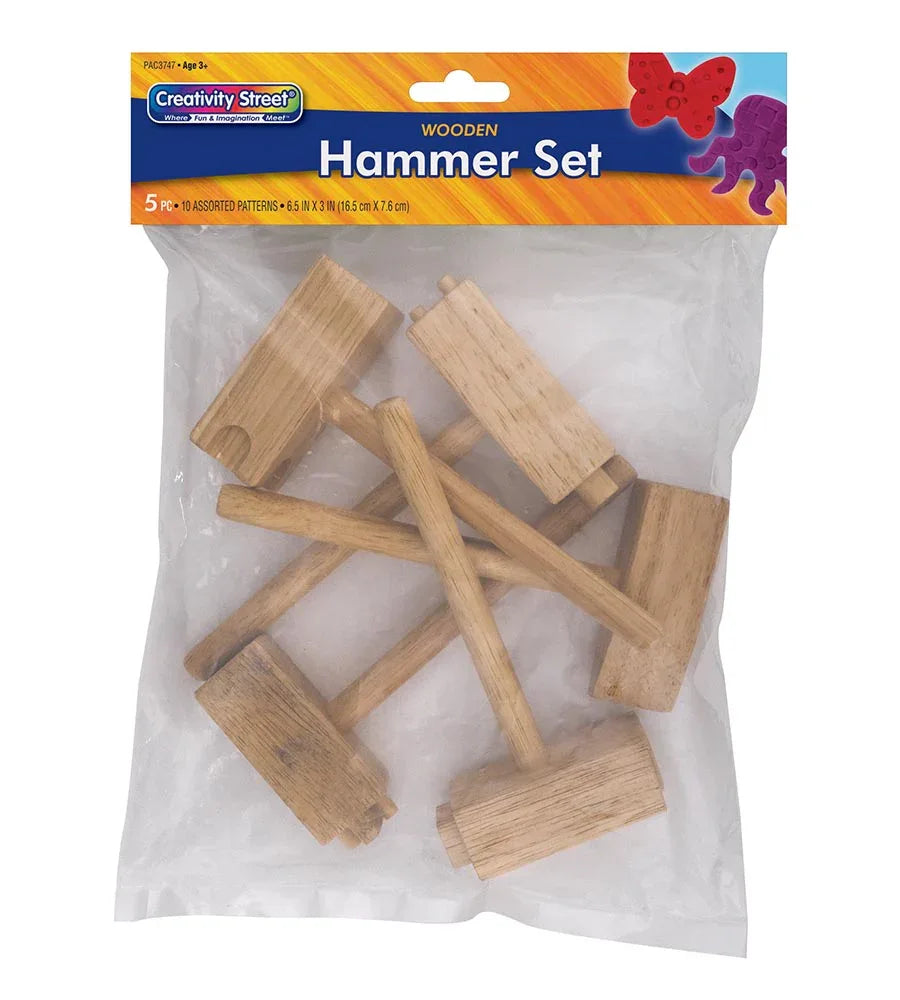 Creativity Street® Wooden Clay Hammer Set - Set of 5 (PAC-3747)