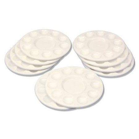 Plastic Paint Tray - 10 Well Round Palette - Pack of 10