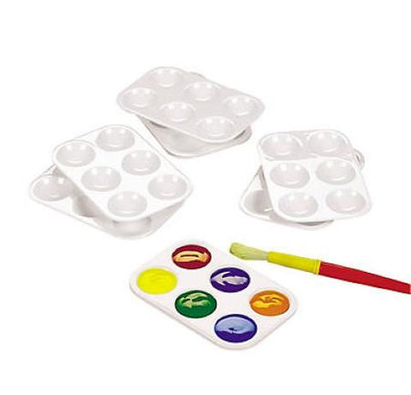 Paint Palettes - Rectangular 6 wells -12/pack