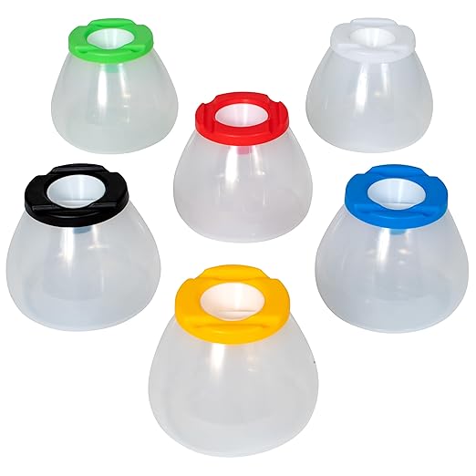 No Spill No Tip Paint Pots, 3.75-inch x 3.5-inch, Assorted Colors, Set of 6 (CE-10002)