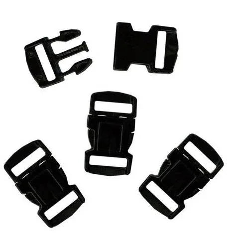 Paracord / Parachute Cord Black Plastic Buckles 15mm / 0.6 Inches (5 Sets)