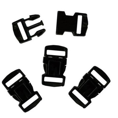 Paracord / Parachute Cord Black Plastic Buckles 15mm / 0.6 Inches (5 Sets)