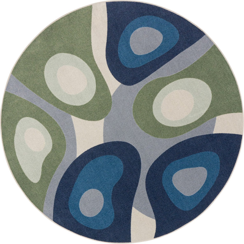 Peaceful Meadow 13'2" Round area rug in color Multi
