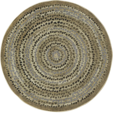 Peaceful Pebbles 7'7" Round area rug in color Stone