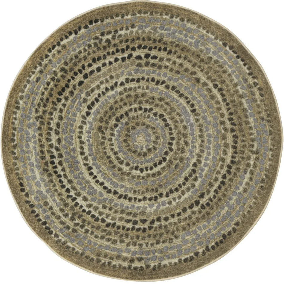 Peaceful Pebbles 13'2" Round area rug in color Stone