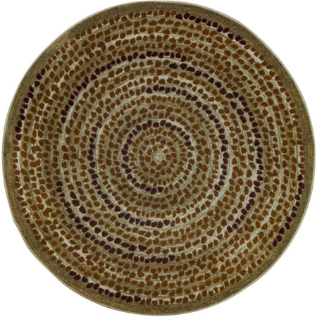 Peaceful Pebbles 13'2" Round area rug in color Terracotta