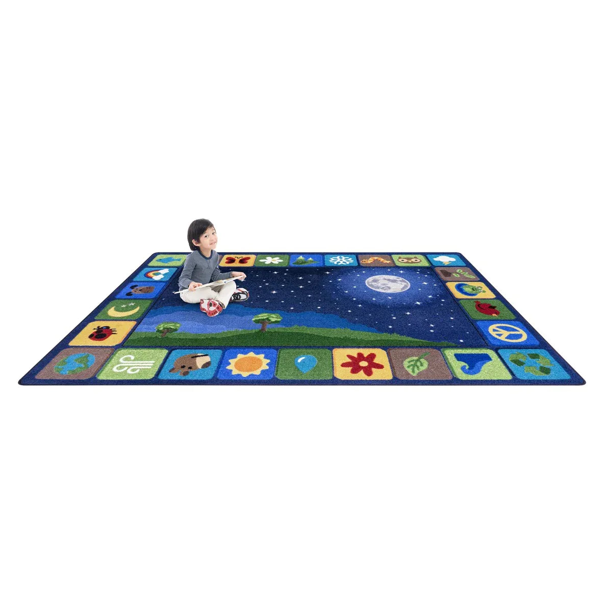 Peaceful Planet 5'4" x 7'8" area rug in color Multi