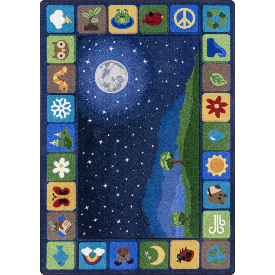 Peaceful Planet 5'4" x 7'8" area rug in color Multi