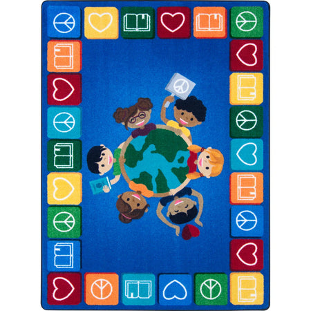 Peaceful Readers 7'8" x 10'9" area rug in color Multi