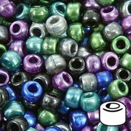 1 lb Big Value Pony Beads Acrylic Pearlized Colors, 6 x 9mm, (21220)