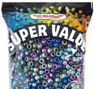 1 lb Big Value Pony Beads Acrylic Pearlized Colors, 6 x 9mm, (21220)