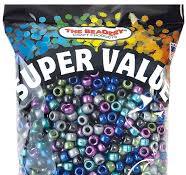 1 lb Big Value Pony Beads Acrylic Pearlized Colors, 6 x 9mm, (21220)