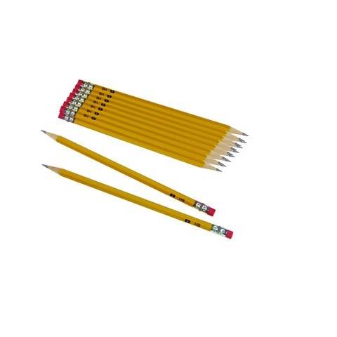 Oriole #2 Soft Pencils, Pre-Sharpened, Wood-Cased, Black Core, 12/pack , Yellow (12886)