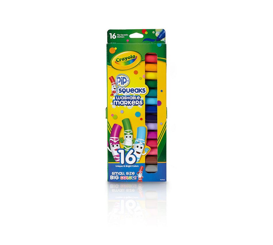 Crayola® Pip-Squeaks® Washable Markers, Broad Line, 16 colors, (BIN588703)