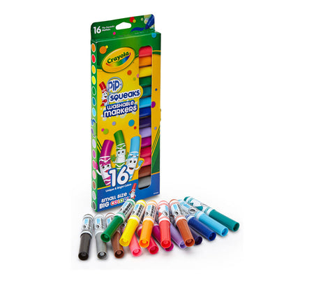 Crayola® Pip-Squeaks® Washable Markers, Broad Line, 16 colors, (BIN588703)