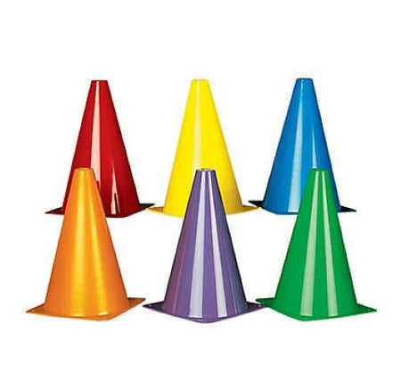 Plastic Traffic Cones - 5" x 8-1/2" - 12 pieces per set
