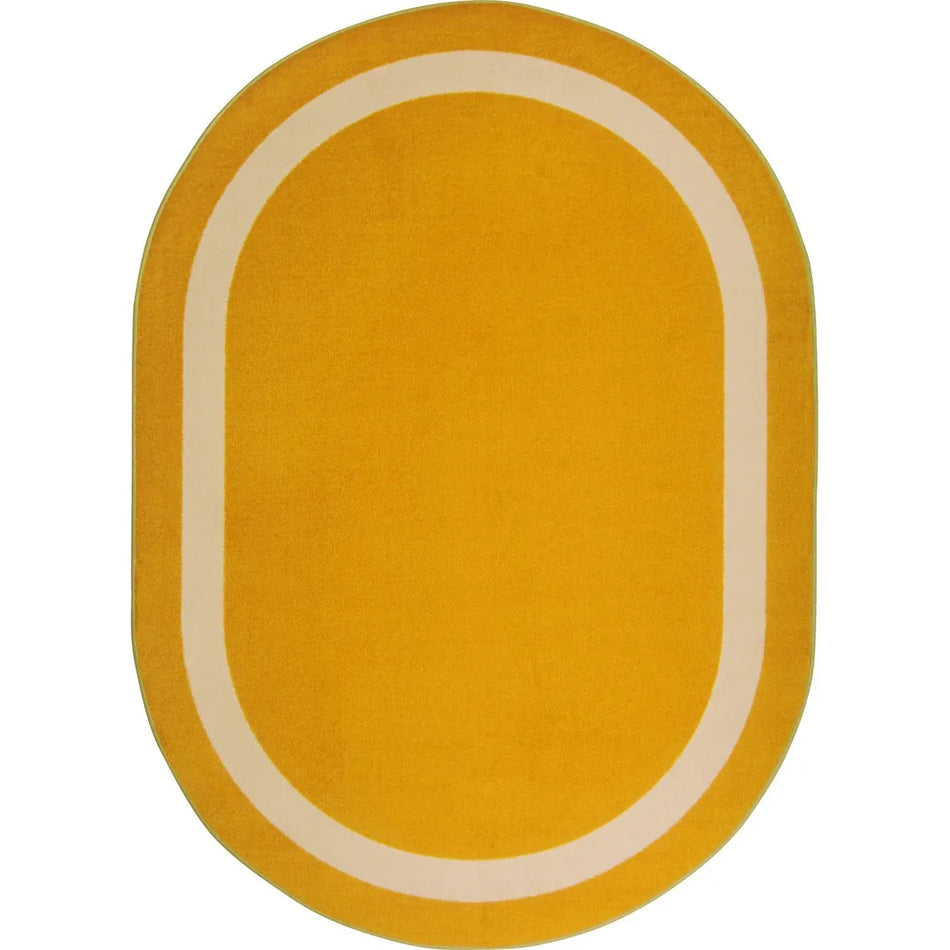 Portrait 10'9" x 13'2" Oval area rug in color Goldenrod