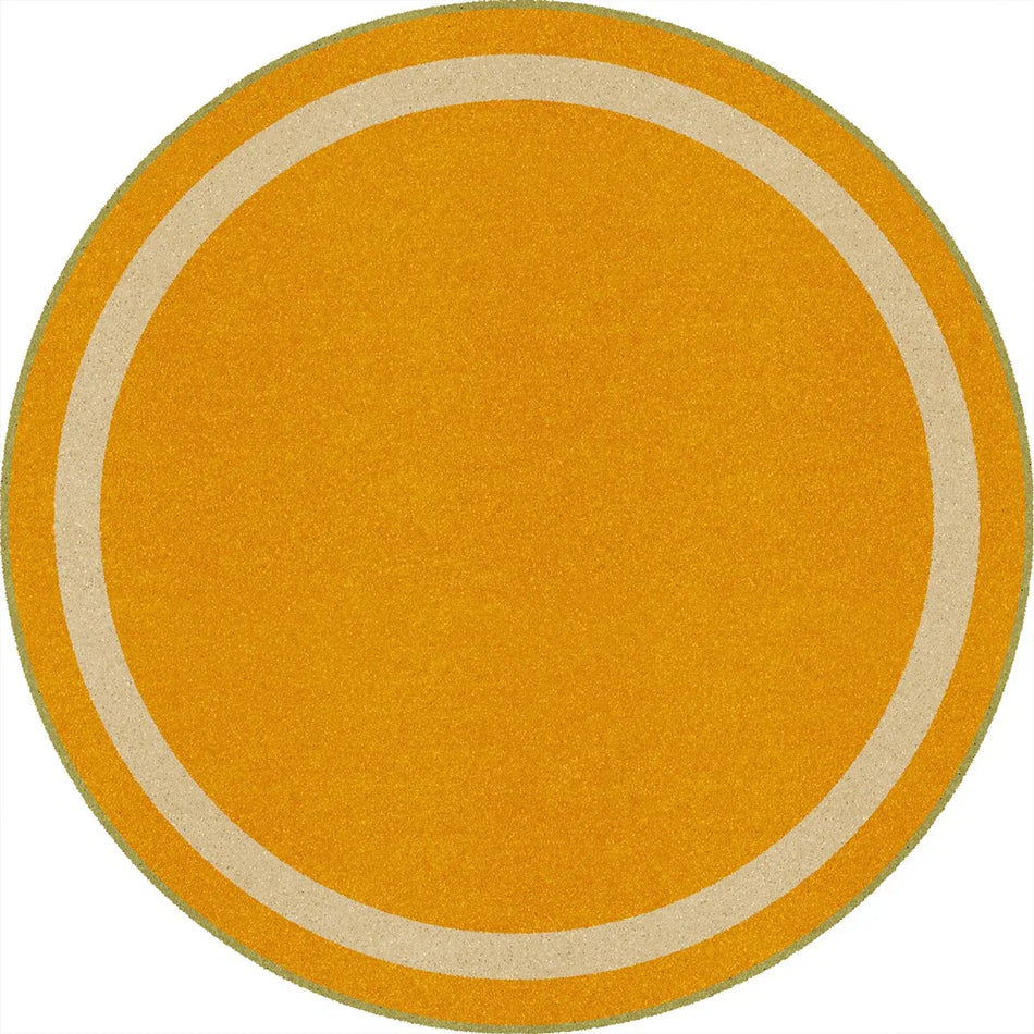 Portrait 7'7" Round area rug in color Goldenrod