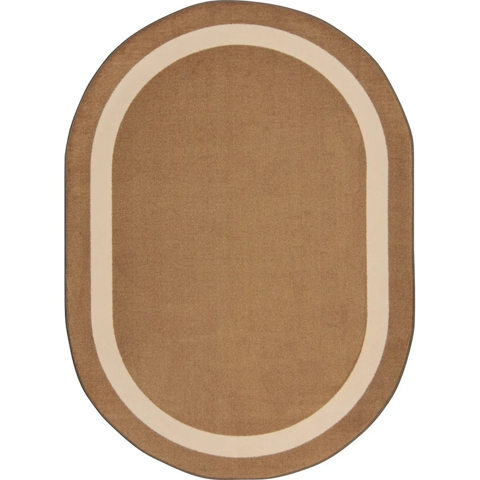 Portrait 3'10" x 5'4" Oval area rug in color Mocha