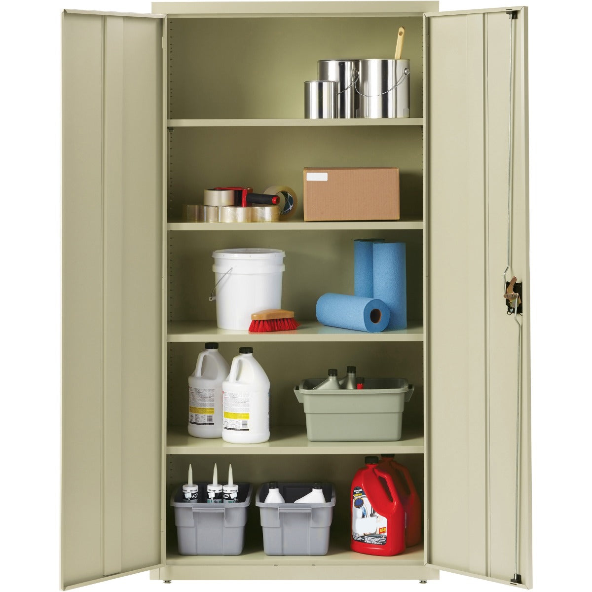 Lorell Fortress Series Storage Cabinet 36" x 18" x 72" - 5 Shelves PUTTY
