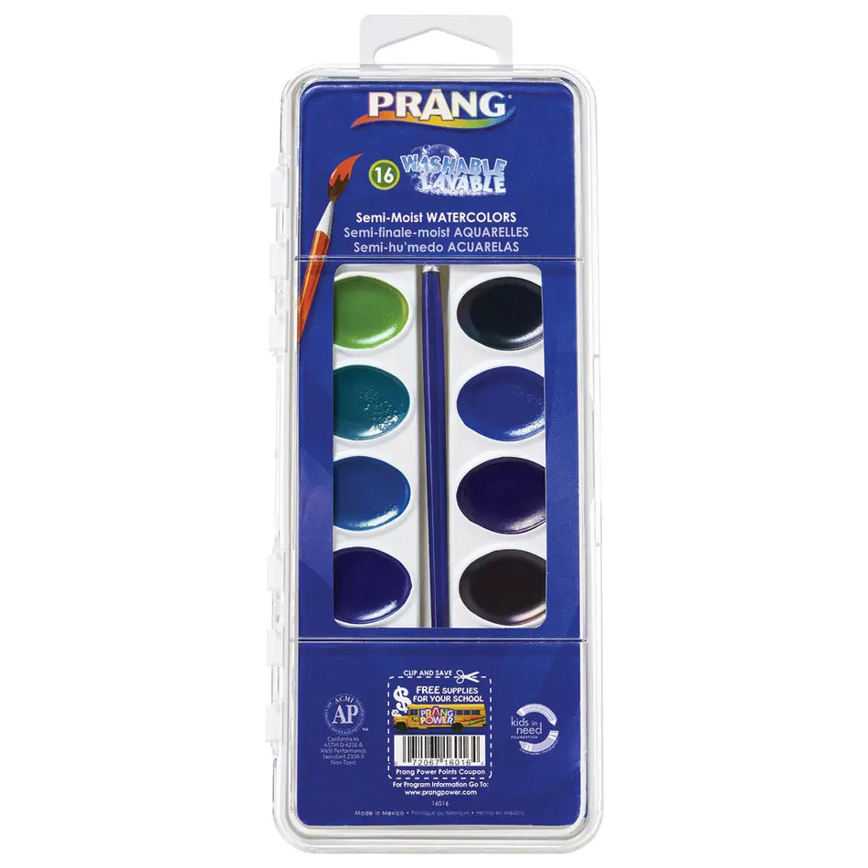 Prang Washable Watercolor Paint Set, 16 Assorted Colors, (DIXX16016)