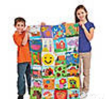 Classroom Quilt White Fabric Poly/Cotton
