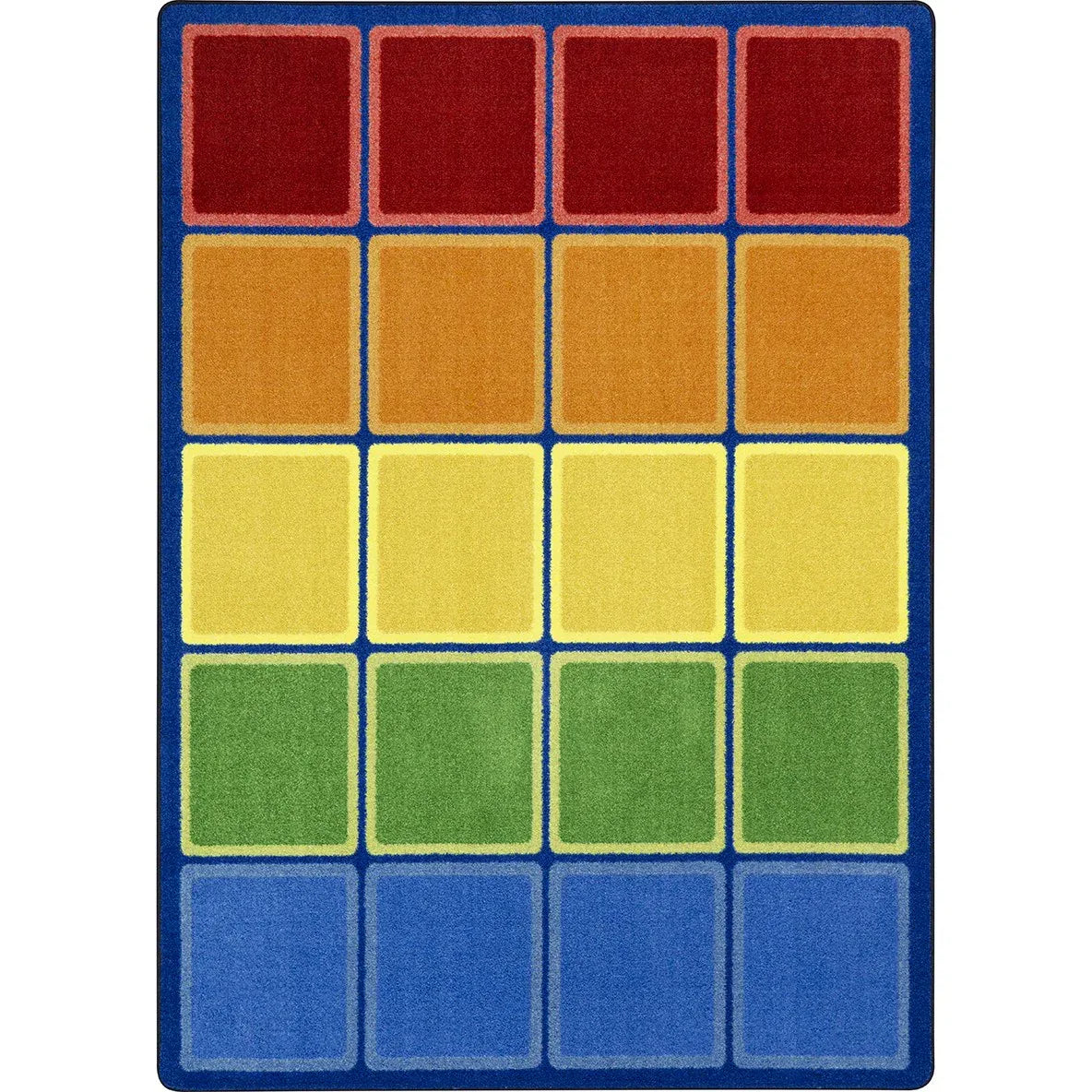 Rainbow Blocks 5'4" x 7'8" area rug in color Multi