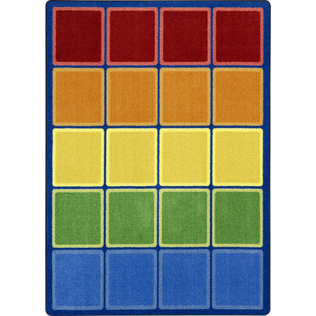 Rainbow Blocks 5'4" x 7'8" area rug in color Multi
