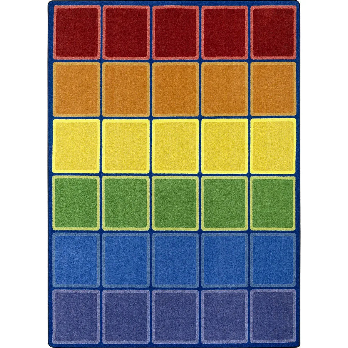 Rainbow Blocks 7'8" x 10'9" area rug in color Multi