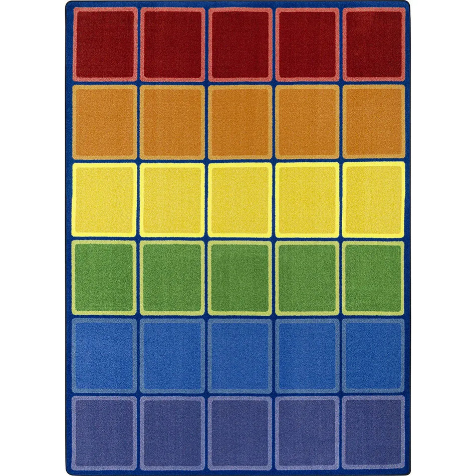 Rainbow Blocks 7'8" x 10'9" area rug in color Multi