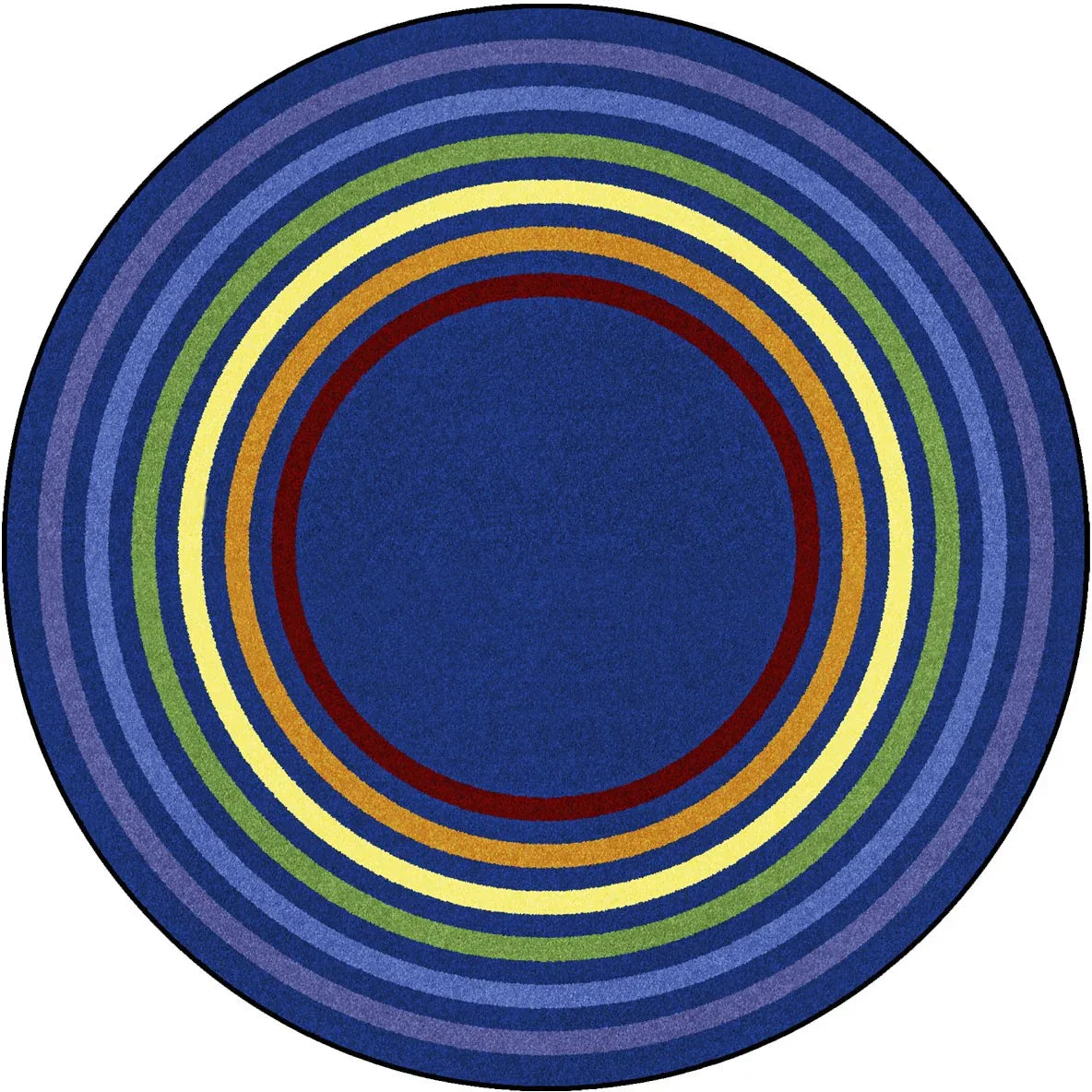 Rainbow Rings 5'4" Round area rug in color Multi