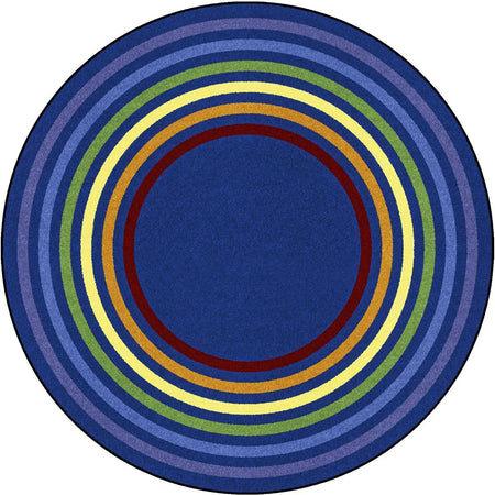 Rainbow Rings 13'2" Round area rug in color Multi