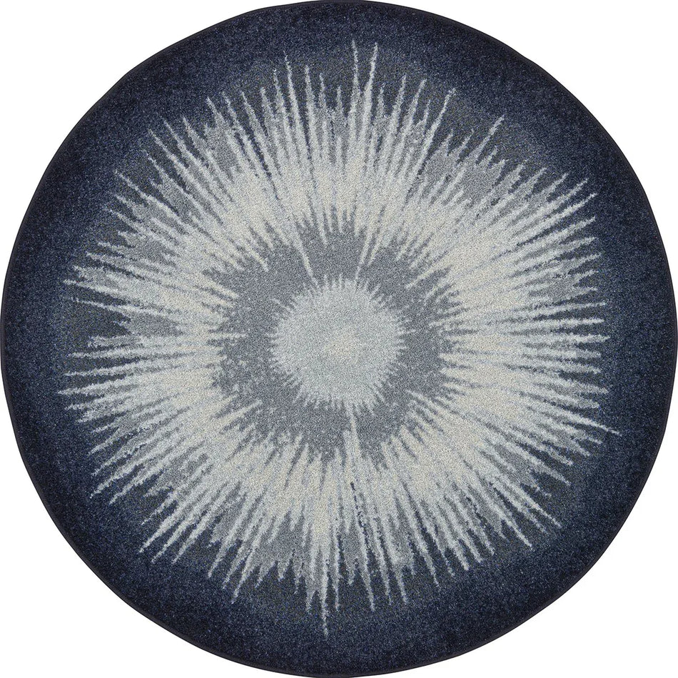 Rare Earth 5'4" Round area rug in color Night Sky