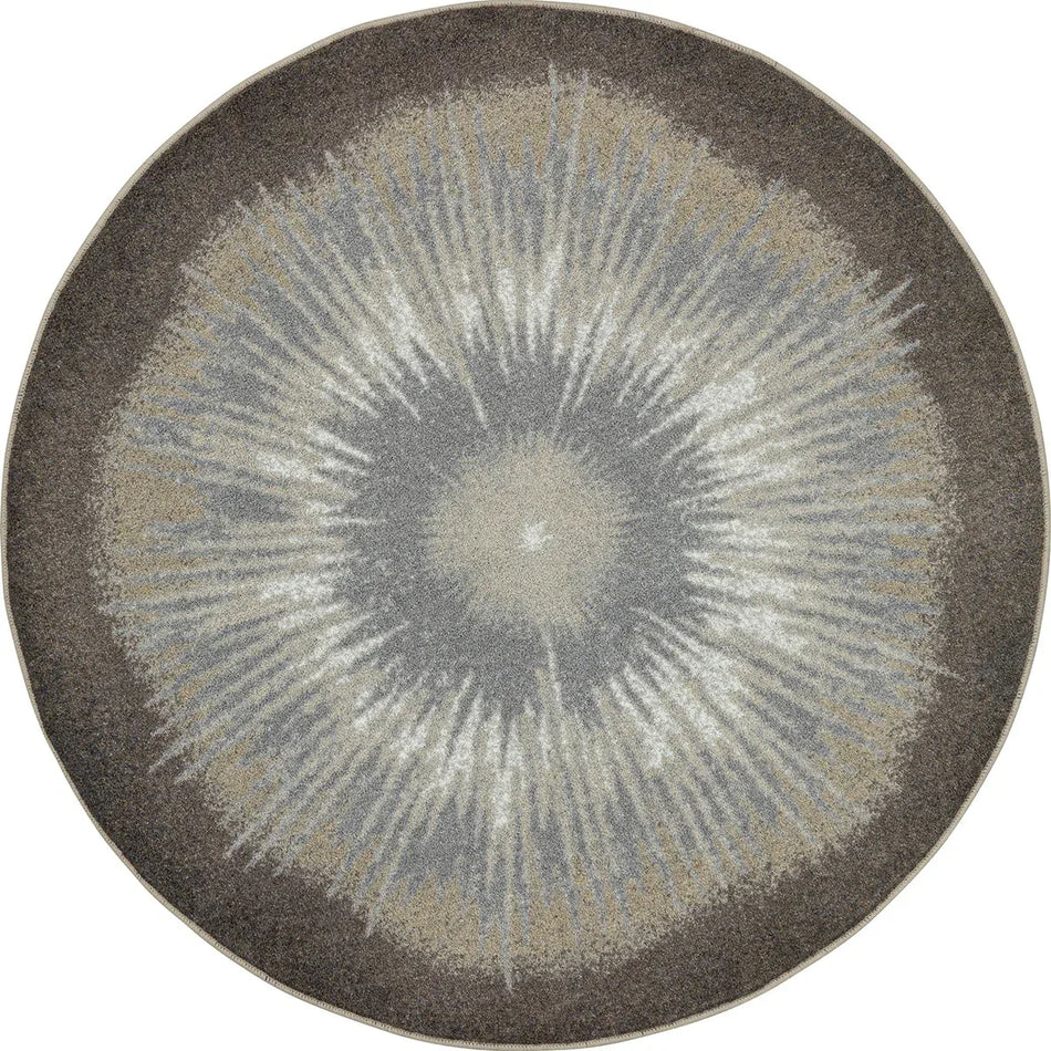 Rare Earth 7'7" Round area rug in color Moss